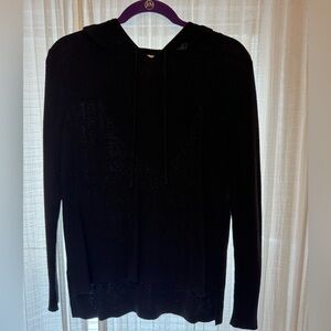 Black Knit Hoodie Sweater
